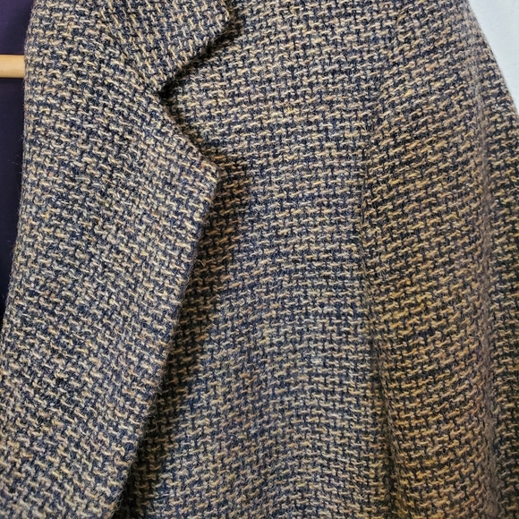 Size 8 Medium Vintage Wool Tweed Dumas Navy & Cream Blazer - Picture 7 of 8